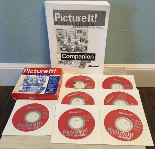 MICROSOFT PICTURE IT! PUBLISHING PLATINUM EDITION  - 7 CD Disc Set + Manual