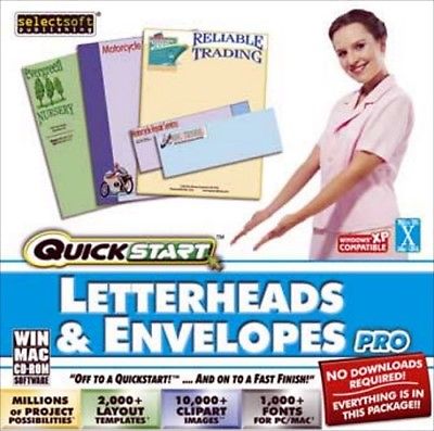 QuickStart Letters and Envelopes Pro PC Windows XP Vista 7 8 10 MAC Sealed New