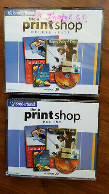 Broderbund PrintShop 20 Greeting Business Label Photo Card PC Windows XP 2000 98