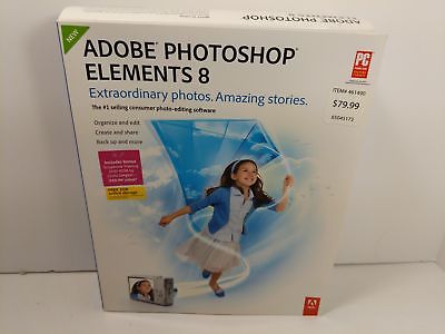 Adobe Photoshop Elements 8 Photo Editing PC Software