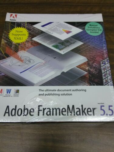 Adobe FrameMaker 5.5 (Win-Mac) Software & all Documentation Sealed- PN: 47910004