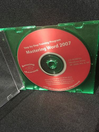 Amazing eLearning Mastering Word 2007 Disc Windows Vista XP  2000 Me 98