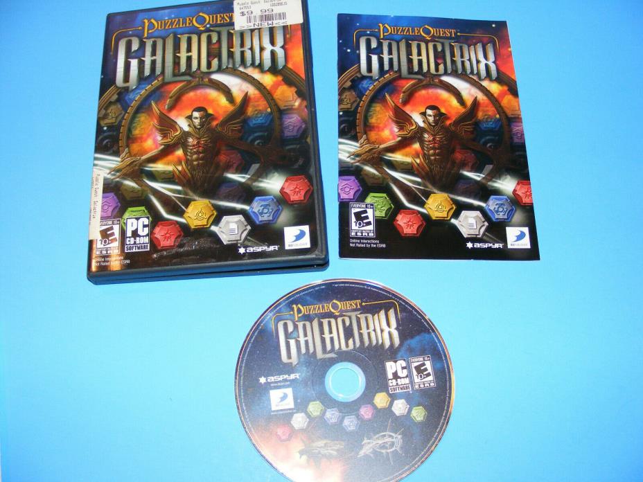 Galactrix Puzzle Quest (PC CD Video Game) in Retail Game Case TESTED & WORKING!