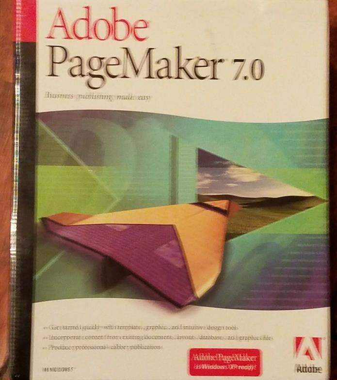 Adobe PageMaker 7.0.2, 7.0 Full Version Windows (New Factory Sealed Retail Box)
