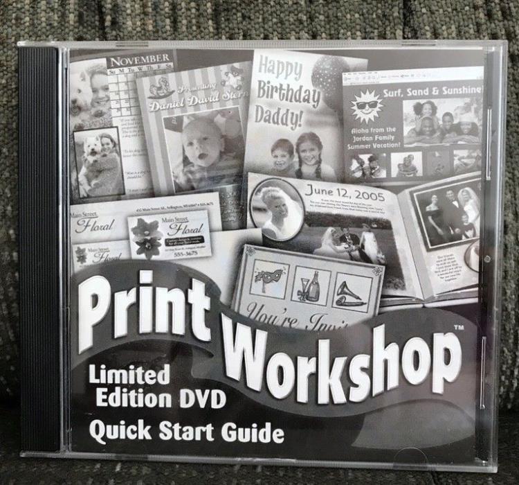 Print Workshop Limited Edition DVD Quick Start Guide Valusoft