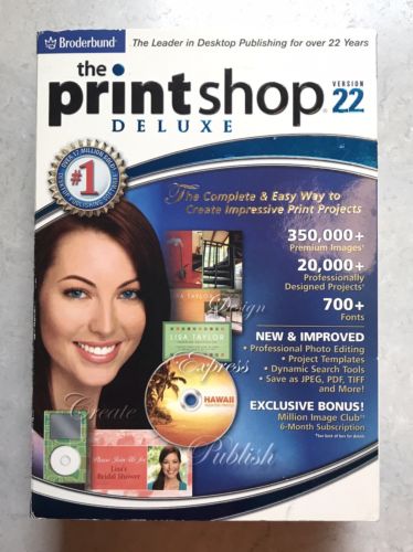 NEW SEALED Broderbund The Print Shop Deluxe Version 22 Software PC CD ROM Encore