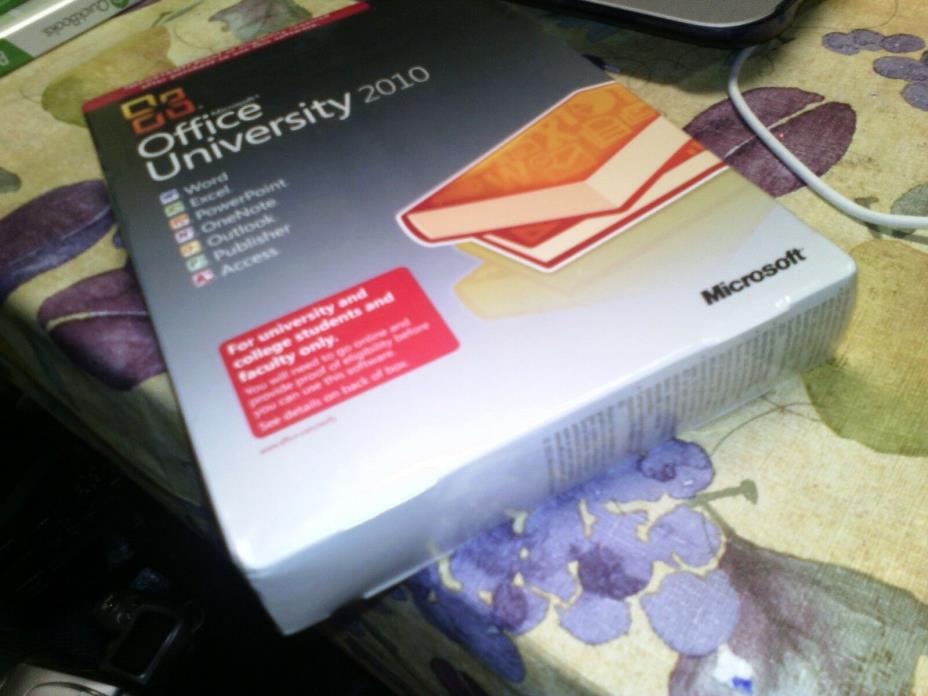 Microsoft Office University 2010 Retail License U6L-00003 new sealed