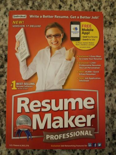 Individual Software ResumeMaker Professional Version Deluxe 17 **New**