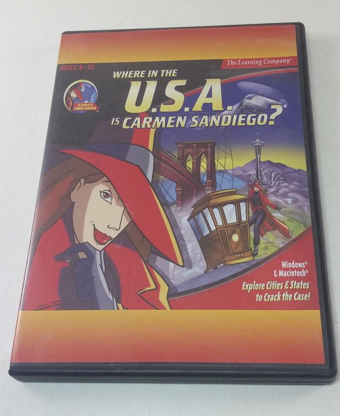 Where in the USA is Carmen Sandiego? PC Game Windows Mac Learning Company 1999!