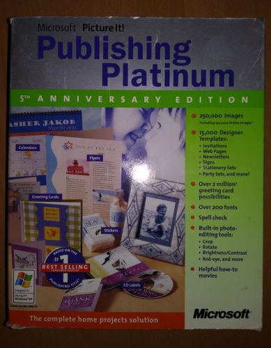 MICROSOFT Picture It! Publishing Platinum 5th Anniversary Edition Home Projects