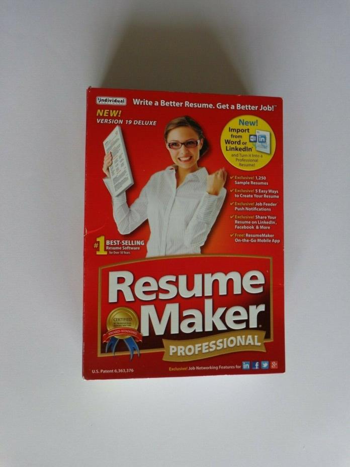 Individual Software ResumeMaker Professional Deluxe 19