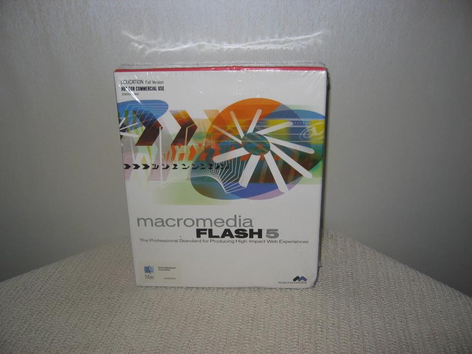 Sealed Macromedia Flash 5 Software for Windows or Macintosh
