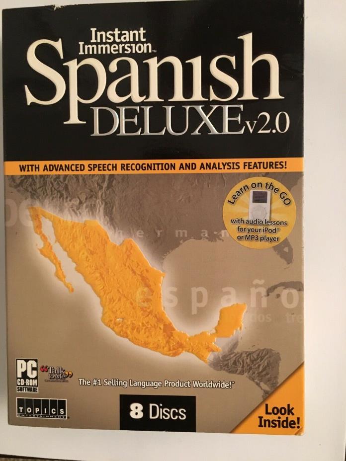 Spanish Deluxe v2.0 8 Disc - Instant Immersion - PC CD Rom Deluxe Edition