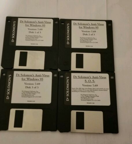 Dr. Solomon’s Anti-Virus  for windows 95 version 7.69 3.5 floppy x4 disks