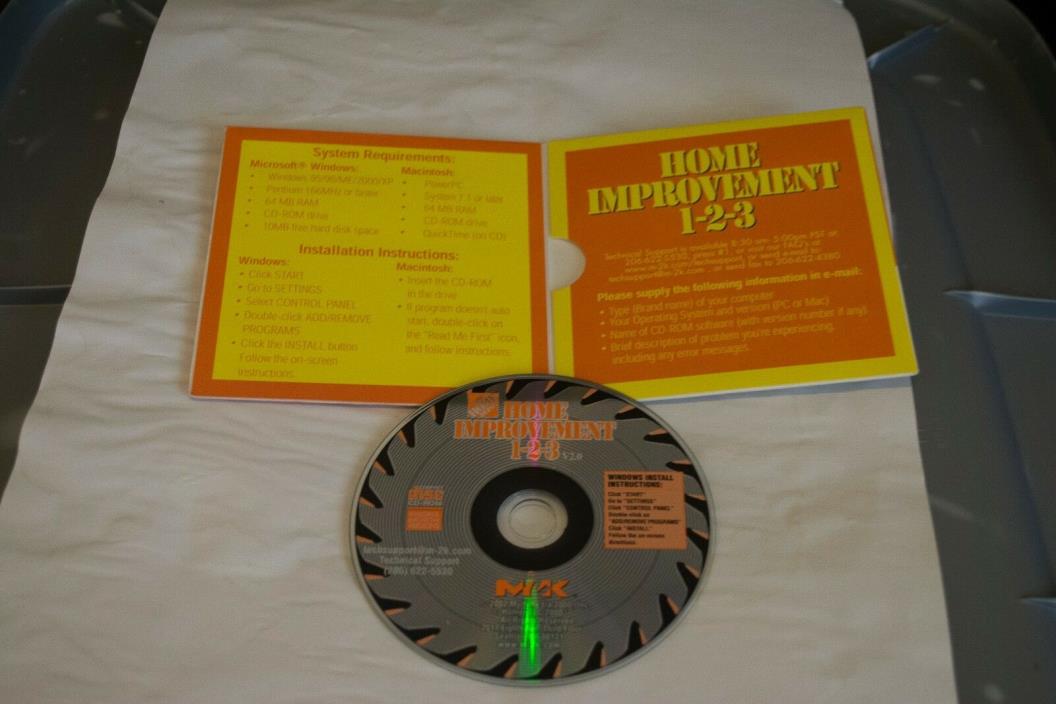Home Depot Home Improvement 1-2-3 Gold Edition for PC, Mac Interactive CD Rom