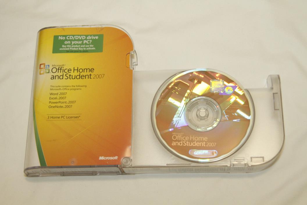 Microsoft MS Office 2007 Home and Student for 3 PCs Full Retail Box with KEY