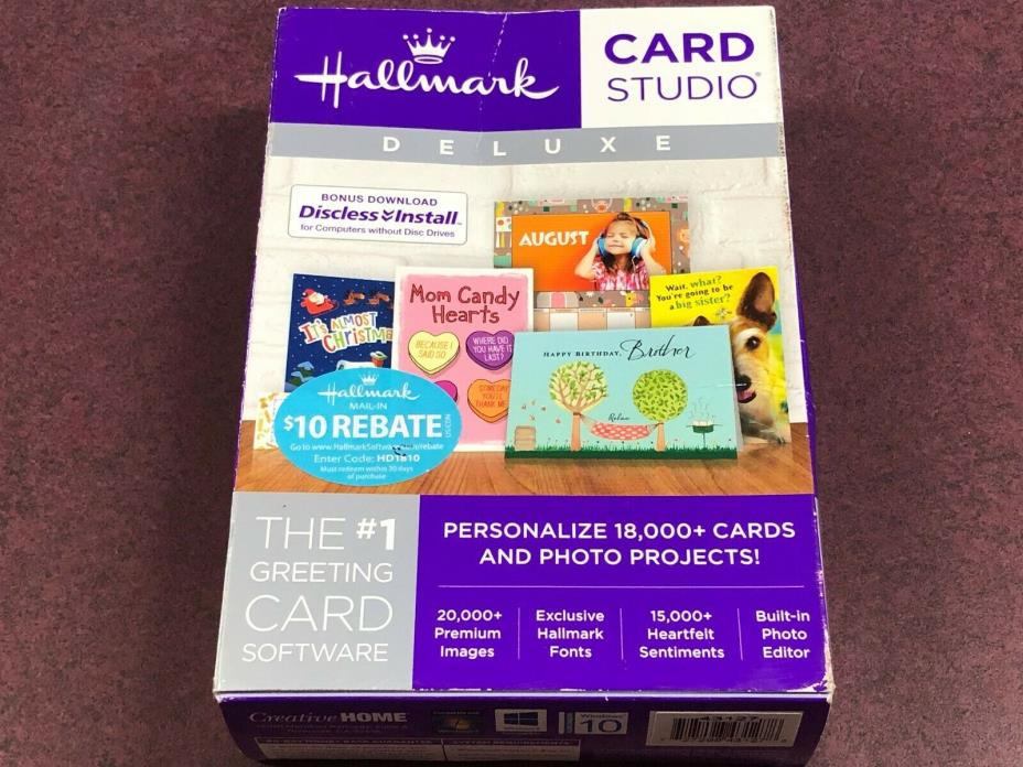BRAND NEW Hallmark Card Studio Deluxe Software 18,000 + Cards & Photo Projects