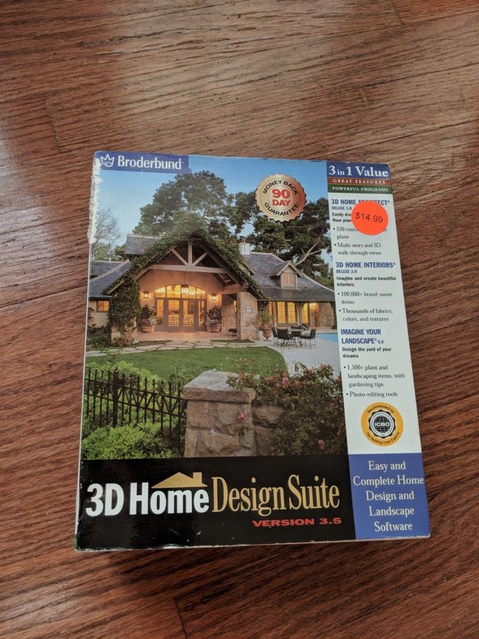 Broderbund 3D Home Design Suite Deluxe Version 3.5 New Sealed