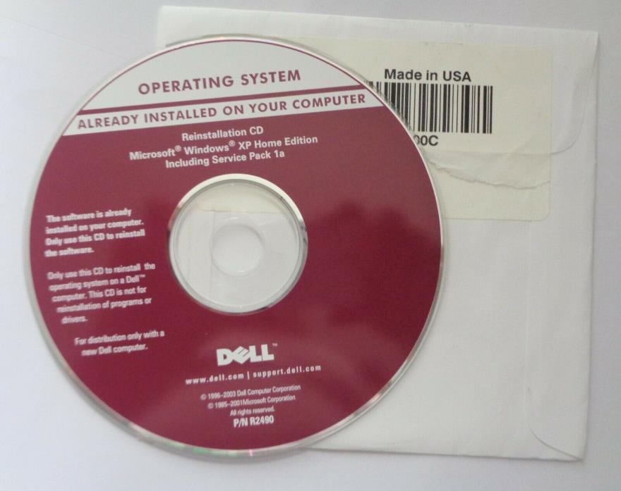 DELL Microsoft Windows XP Home Edition Reinstallation CD with SP 1