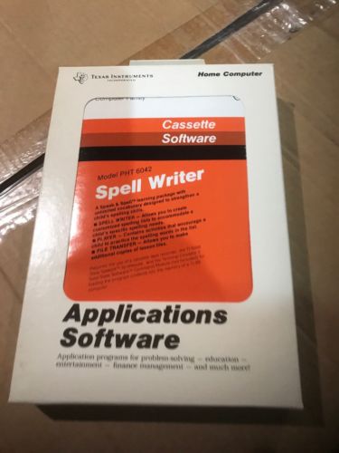 New Nos TI99-4a Home Computer Spell Writer Cassette Rare PHT 6042