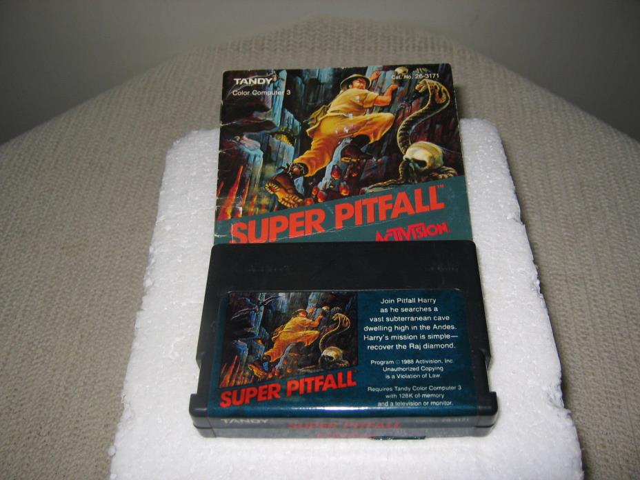 Activision Super Pitfall Cartridge for Tandy Color Computer 3  #26-3171 Coco 3