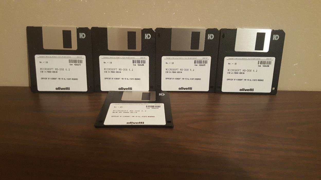 Microsoft MS-DOS 6.2 Floppys Olivetti  FRENCH