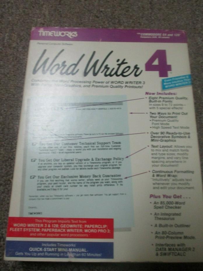 Word Writer 4 Commodore 64 / 128 5.25 Media