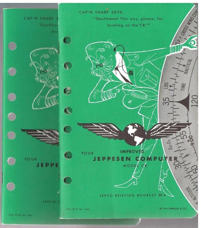 1960  2 COPIES   JEPPESEN COMPUTER MODEL CR JEPCO BRIEFING BOOKLET BR-4 ILLUST