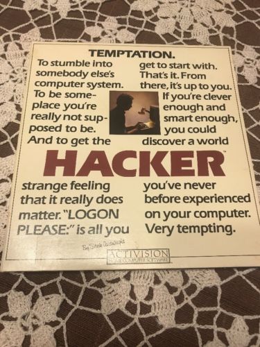 Hacker Activision Commodore 64 Box
