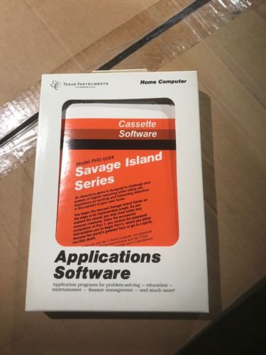 New Nos TI99-4a Home Computer CASSETTE Savage Island Series Rare PHT PHD 6054