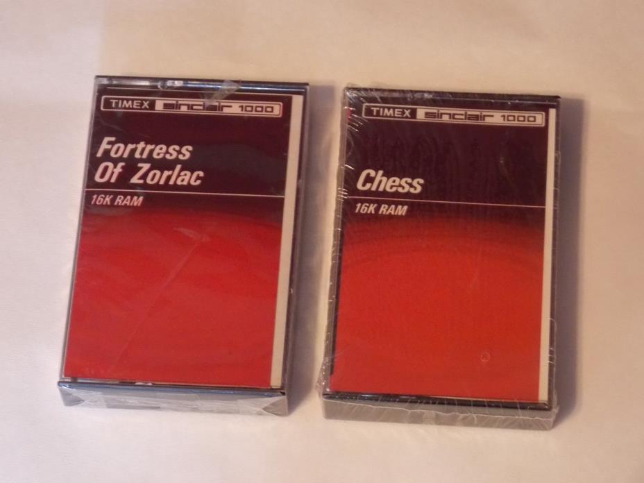 Lot Of 2 Sealed Timex Sinclair 1000 Cassette Games Fortress Of Zorlac & Chess