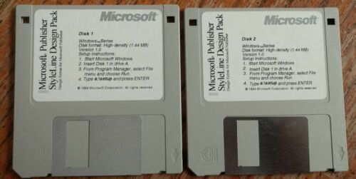 Microsoft Publisher Styleline design pack 1994 software 2 disks