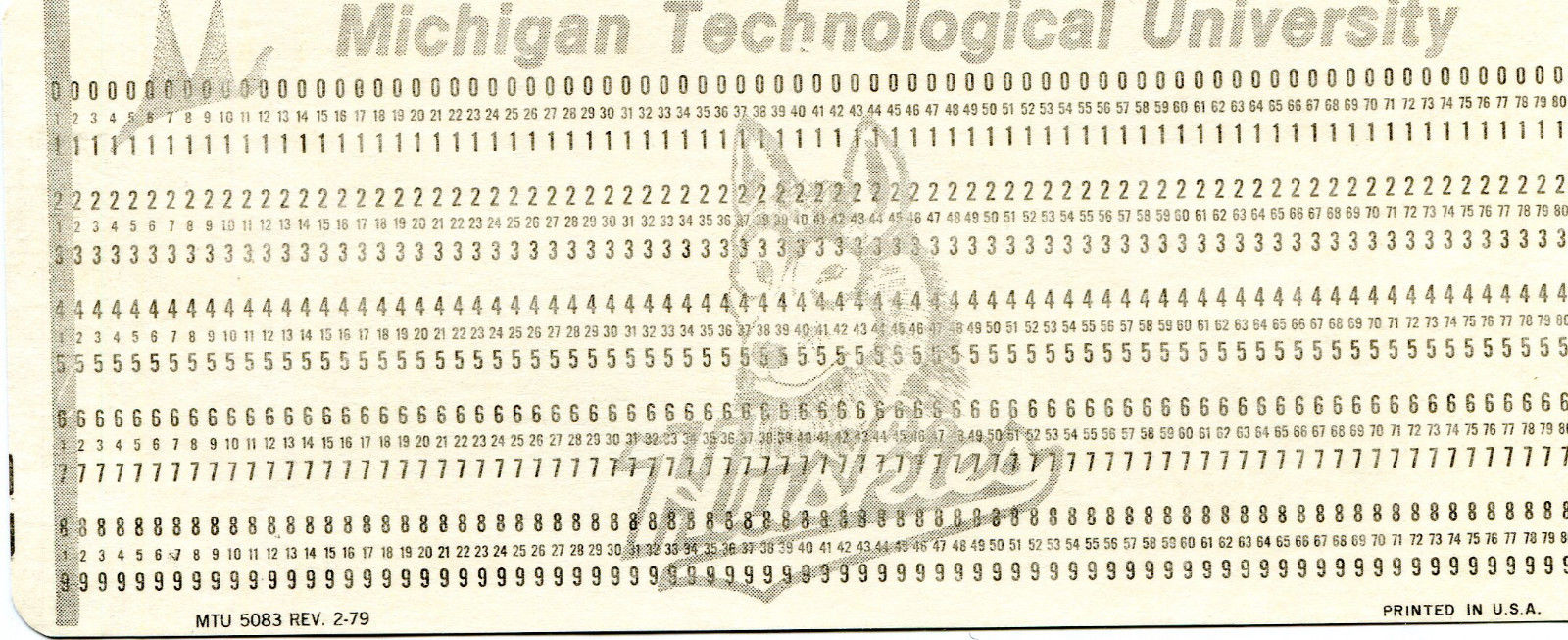 5 Vintage 1979 MTU Michigan Technological University ACS unused IBM Punch cards