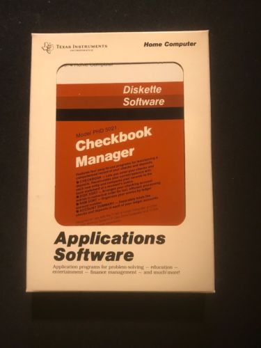 Minty New Nos TI99-4a Home Computer Checkbook Manager Diskette Rare PHD 5021