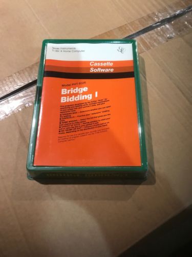 Minty New Nos TI99-4a Computer Bridge Bidding I Cassette Rare PHT 6026