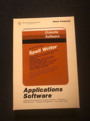 Minty New Nos TI99-4a Home Computer Spell Writer Diskette Rare PHD 5042