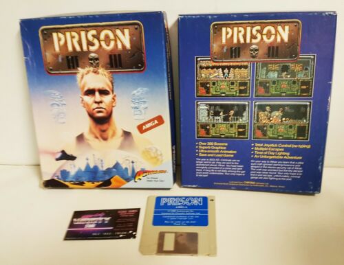 1980s Prison - Commodore Amiga - Very Rare Vintage Big Box PC Computer Game C64