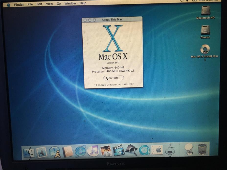 Apple Macintosh Mac PowerBook G3 Pismo M7572 WORKS 30GB HDD/640MB RAM