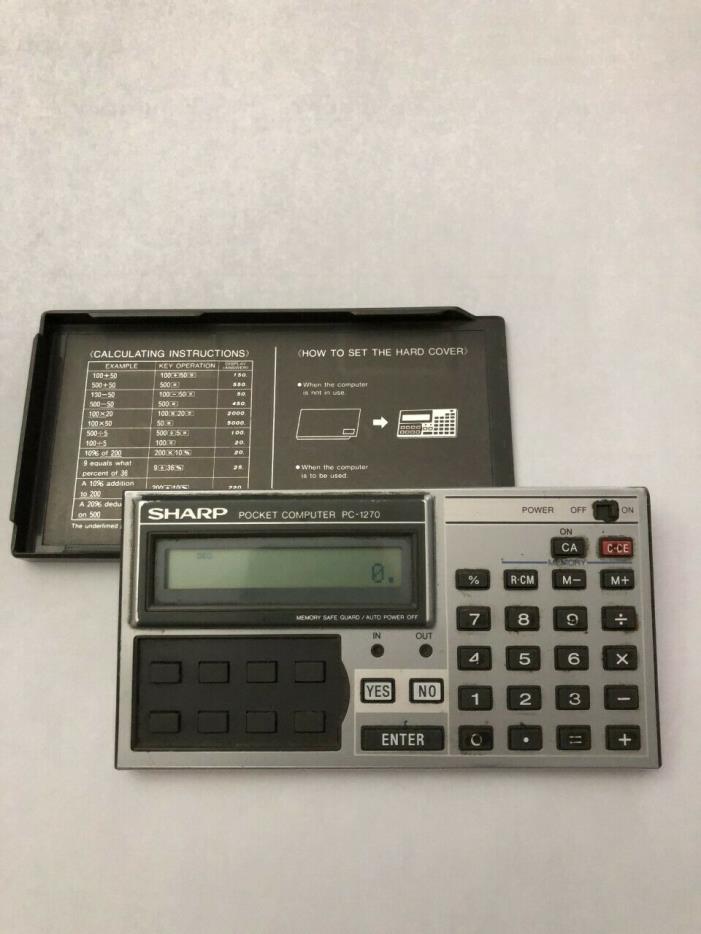 Sharp Vintage PC-1270 Pocket Computer Loan with RAM Card - Good Condition