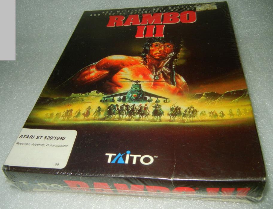 Atari 1040ST/520/Mega/STE/ Vintage Video Game - Rambo 3 - NOS