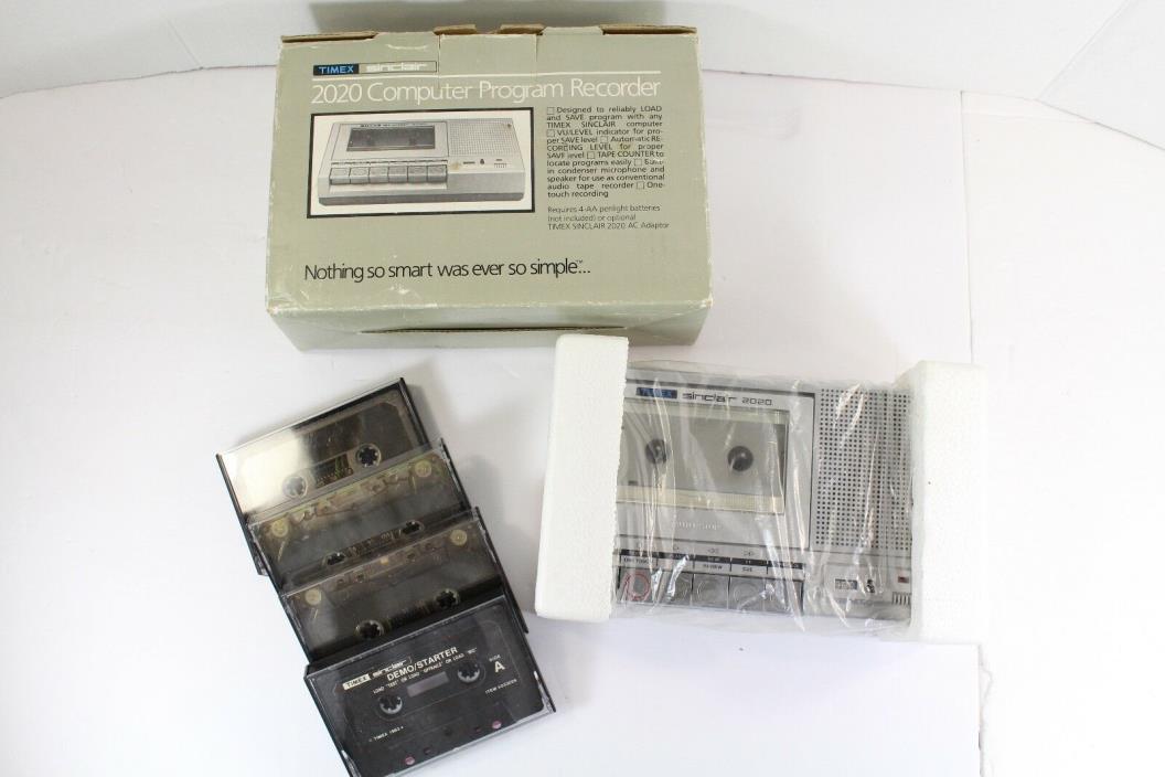 TIMEX SINCLAIR 2020 COMPUTER CASSETTE TAPE PROGRAM RECORDER VINTAGE 1983 IN BOX