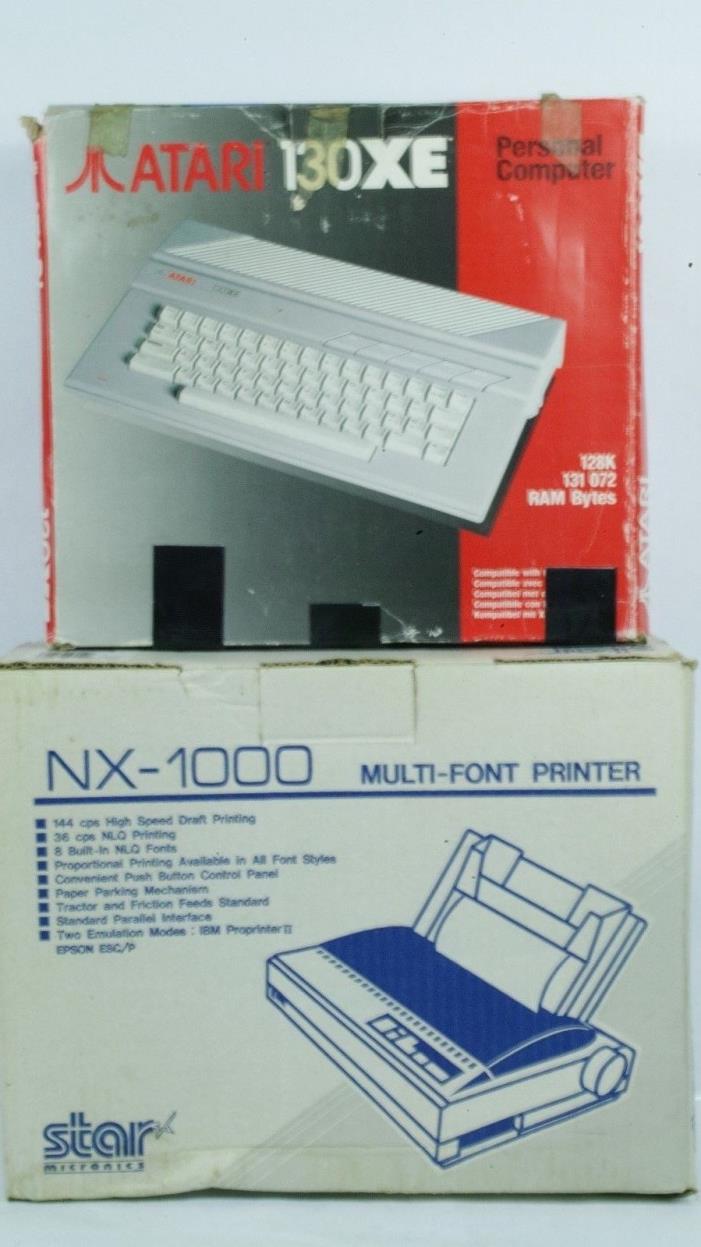 Atari 130XE computer in Original Box With NX-1000 Printer Untested As is