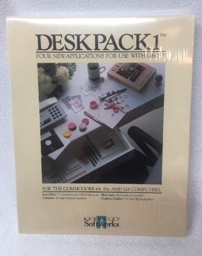 Vintage 1986 GEOS DESK PACK 1 Software for Commodore 64, 64c & 128 NEW & SEALED
