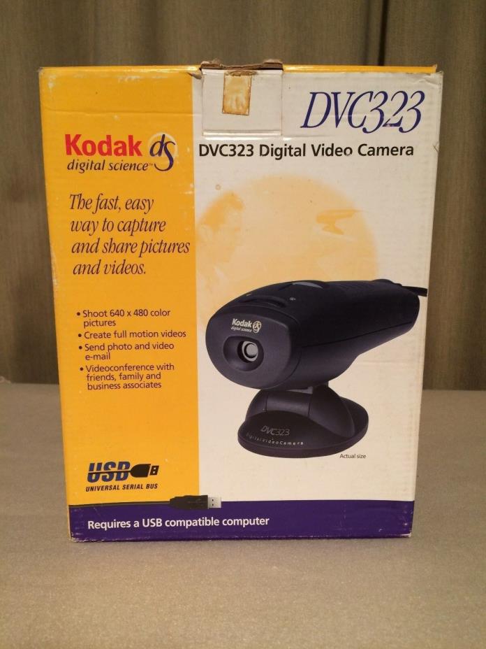 Kodak DVC323 Digital Video Camera with Base, USB Cable, CD & Manuals