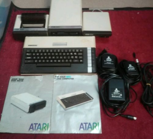 Vintage Atari 800XL COMPUTER PRINTER MODEM POWER SUPPLY MANUALS (AS IS UNTESTED)