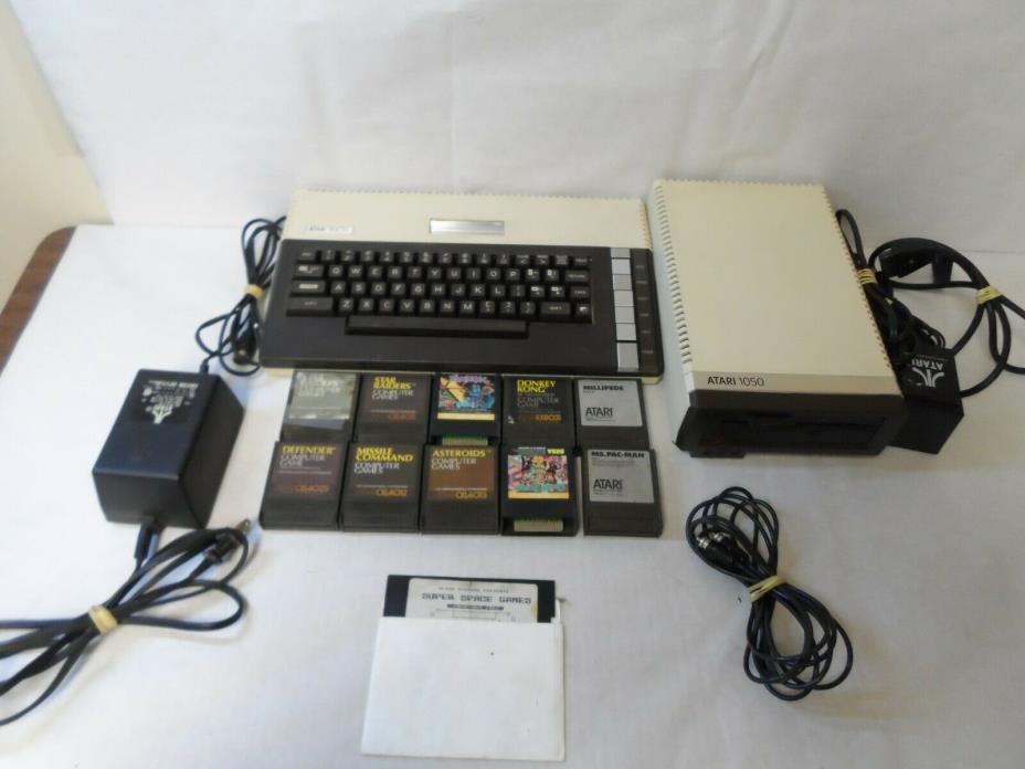 Atari 800XL computer + Atari 1050 Disk Drive and 11 Games Test and working AS-IS