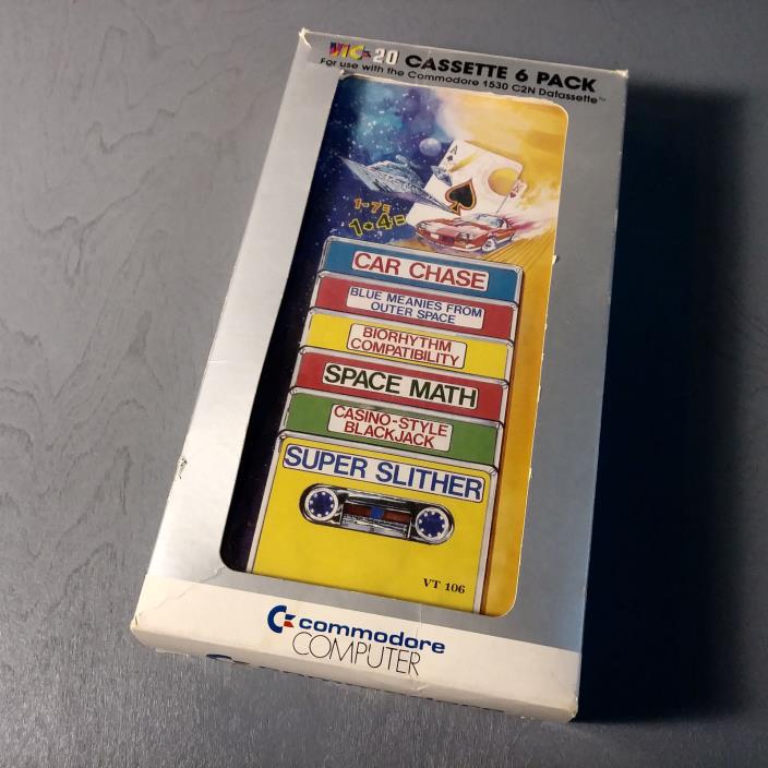 Vintage Commodore VIC-20 Computer Games CASSETTE SIX PACK COMPLETE IN BOX!