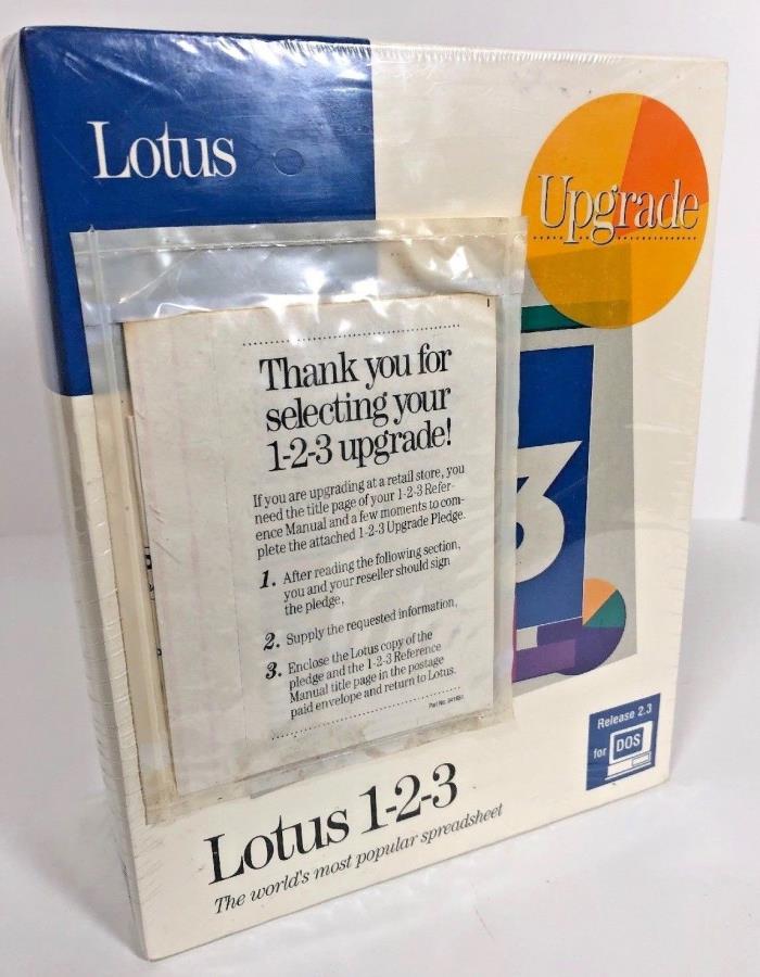 Lotus 123 for DOS Release 2.3 Still FACTORY SEALED!!!