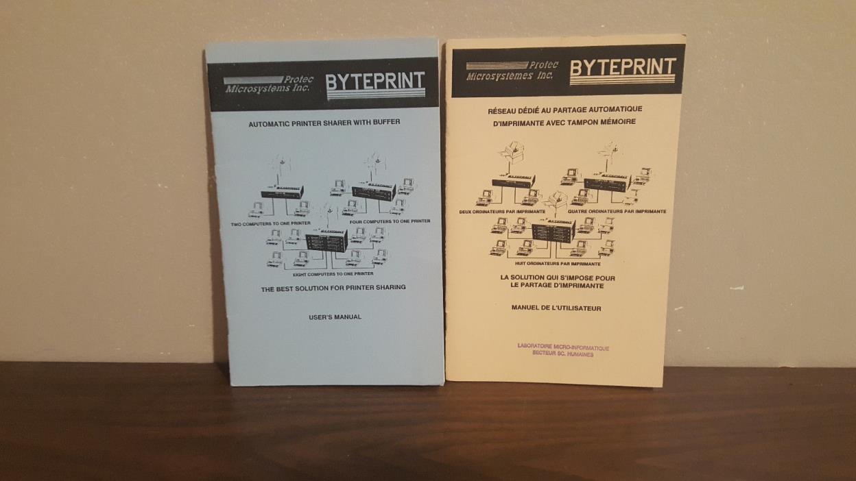 Byteprint bundle automatic printer sharer with buffer user's guide