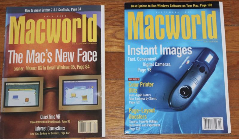 2 MacWorld Magazines July, Sept 1995